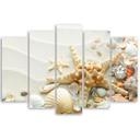 5 stykke lærredsprint Shells Beach Sand Beige