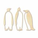 Arte en madera de álamo - Pingüinos (3 piezas)
