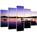 5 stykke lærredsprint, Bridge Sunset Purple