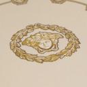 Versace ikke-vævet tapet I Love Baroque Medusa Circles Beige Gold elegant