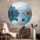 Wall Sticker Gangbro i træ ved Pragsøen i Dolomitterne