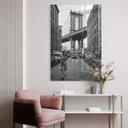 Akrylbillede Bolton - Stilfuldt på Manhattan med den ikoniske Brooklyn Bridge