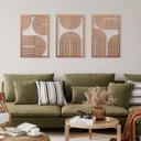 3D paneles de pared de madera arco iris - geométrica (3 piezas) - caoba