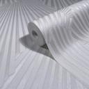 Papel pintado no tejido aspecto 3D, rayas gráfico geométrico en blanco 