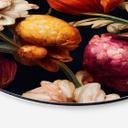 Vægcirkel Blomsterbægre i okker og rosa - Treechild – print på aluminium (Alu-Dibond)