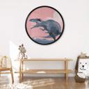 Póster Habitación Infantil - Giganotosaurus Redondo - Marrón