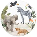 Fototapet - Rundt Goed Blauw - Jungle babyer - vliesetapet/selvklæbende non-woven tapet