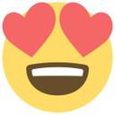 Muursticker Emoji Heart-Shaped Eyes