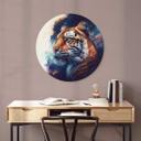 Vægcirkel Heine - Starry Tiger – print på aluminium (Alu-Dibond)