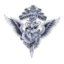 Sticker mural - Miami Ink - Coeur et poignard