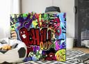 Rumdeler - Graffiti - Chilli fra, 5-delt - 225x172 cm