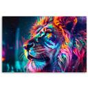 Lærred Print Neon Animal Lion Ai
