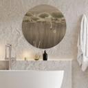Houten Wanddecoratie lotusbloemen met zwaan in het water in grijs - Ms Tiff - Rond