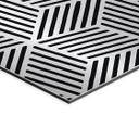Geborsteld Alu-Dibond met goud-, zilver- & kopereffect - Geometrisch lijnenpatroon