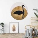 Sticker mural Kubistika - Cygne et pleine lune - Rond