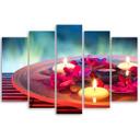 5 stykke lærredsprint, Zen Flowers Candle Wellness