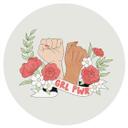 Girl Power Flowers Statement Wallsticker - rund
