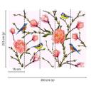 foto tapet designwalls i grå og pink non-woven tapet Little Birds fugle fugle roser