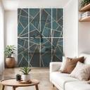 Separador de ambientes, biombo, pantalla de privacidad colgante piedra preciosa verde azul - Fredrik