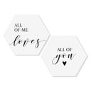 Hexagone - alu-Dibond All of me loves all of you (2 parties)