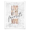 Póster con aspecto de cobre - El amor es mi verbo favorito