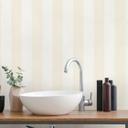 PVC-frit non-woven tapet med striber og metallic-effekt i guld