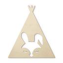Decoración en madera álamo - tipi - conejo