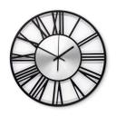 XL Wanduhr Industrial Design - geräuschlose Metall Uhr für Büro, Flur, Wohnzimmer Ø40 cm