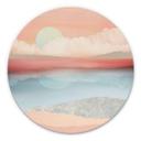 Tableau sur alu-Dibond rond SpaceFrog Designs - Lune menthe
