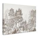 Canvas schilderij Bos met boslandschap in beige - Ms Tiff
