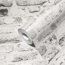 Papel pintado Piedra gris Papel pintado tejido-no tejido 3d Efecto piedra Papel pintado Pared de piedra gris claro