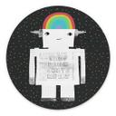 Billede Rainbow Robot Sleep Laugh Create - Treechild - rund – print på aluminium (Alu-Dibond)