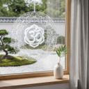 Akrylbillede, vinduesbillede til at hænge op Om-skilt med mandala - Rundt