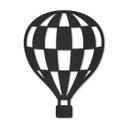MDF - Decoración en madera - Globo aerostático a cuadros