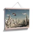 Plakat - 3D Sci-Fi landing i byen