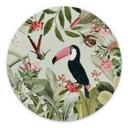 Vægcirkel Tukan i et jungleparadis - UN Designs – print på aluminium (Alu-Dibond)