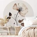 Tapet cirkel Dried Flowers in Cream - Treechild - vliesetapet/selvklæbende non-woven tapet