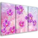 3 stykke lærredstryk, Orchid Blossoms Abstraktion