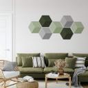 3D Hexagon Alu-Dibond - Grøn med mønster