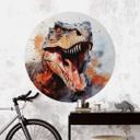 Dinosaur Wallsticker T-Rex: Det vilde ansigt fra forhistorisk tid - Jaszke - Round