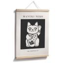 Póster en blanco y negro Maneki Neko - El gato de la suerte - KsanaKalpa