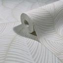 Papel pintado no tejido hojas naturaleza floral mate en blanco beige
