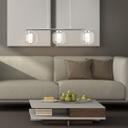 Pendelleuchte Martin, grau, 131 x 56,5 cm, Glas Pendellampe