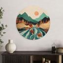 Cuadro de madera montaña país río - SpaceFrog Designs - Redondo