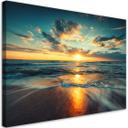 Canvasbillede, solnedgang hav