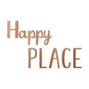 letra decorativa 3D Happy Place - madera de caoba