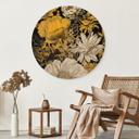 Cuadro de madera flor esplendor en ocre - Redondo - Jaszke
