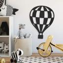 MDF - Decoración en madera - Globo aerostático a cuadros
