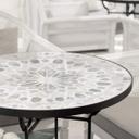 Plateau de table en verre rond - Motif marocain noir - Rond