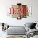 5 stykke lærred Print Hjem Inskription Blomster
